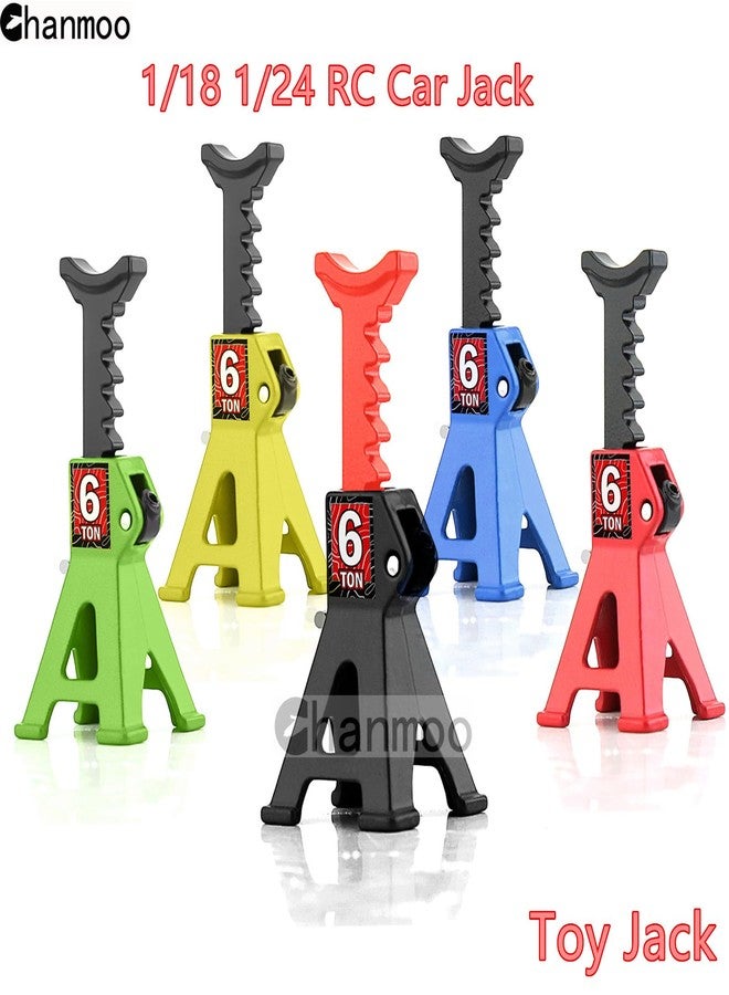 Chanmoo 1/24 RC Toy Jack Stands 1/18 Simulation 6 Ton Metal Adjustable Mini Jacks Stand for 1:18 1:24 Scale Crawler Car Axial SCX24 Kyosho Tamiya HSP FCX24 TRX4M SCX24 AX24 Ford Bronco (Blue, 4 PCS) - Image 5